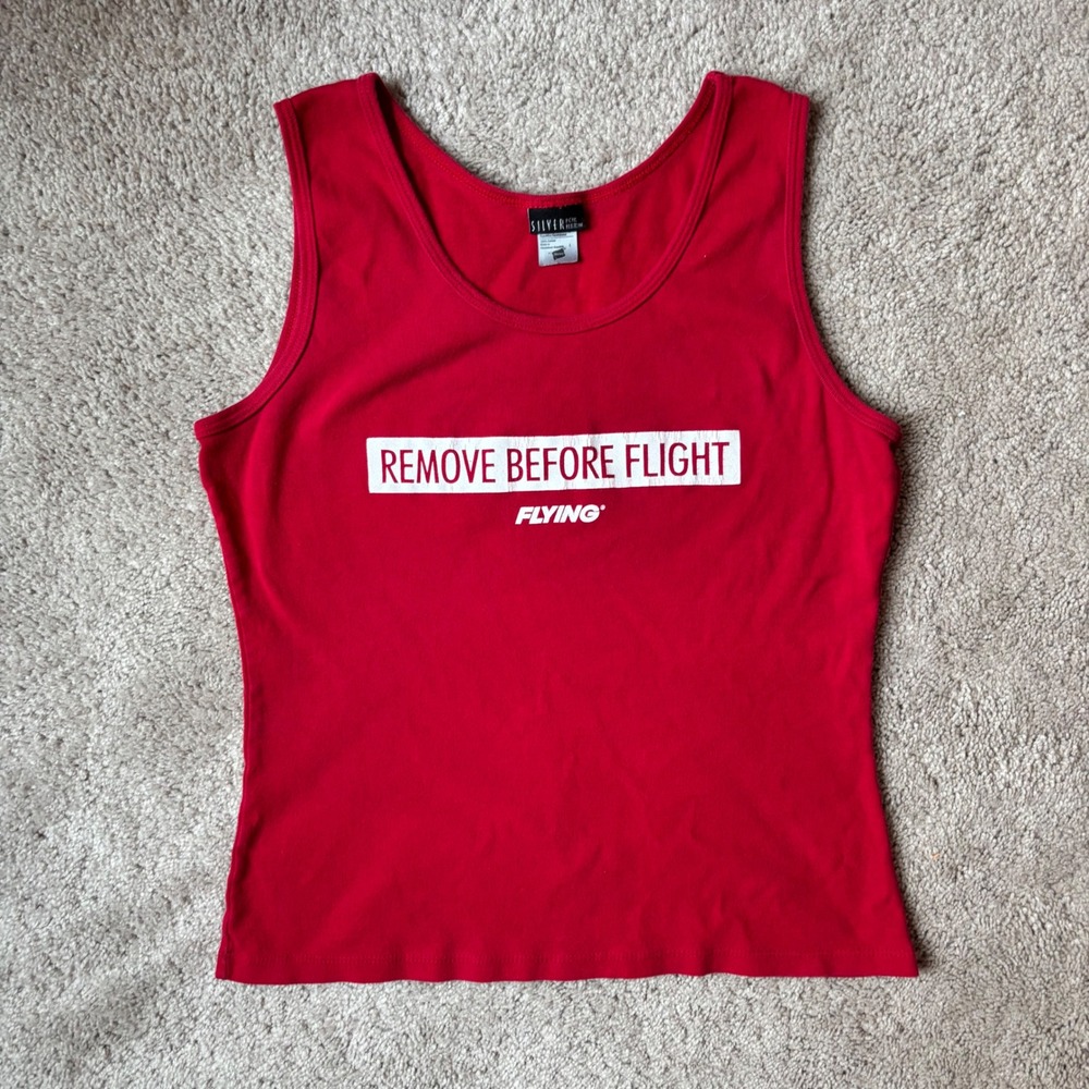 Y2K 'Remove Before Flight' Graphic Tank Top